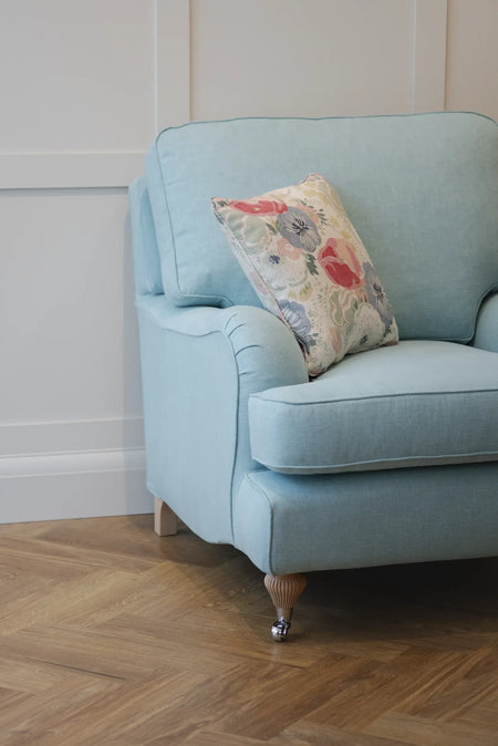 label:Chair in Sanderson Tuscany Aquamarine