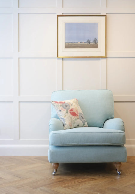 label:Chair in Sanderson Tuscany Aquamarine 