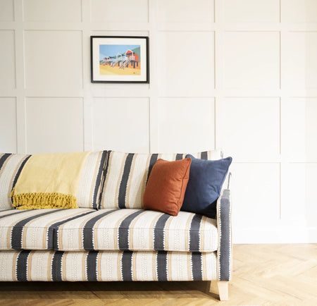 label:Large Sofa in Linwood Dimity Charcoal 