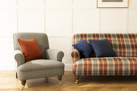 label:Large Sofa in Linwood Beachcomber Copinsay and Willoh chair