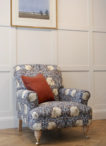 label:chair in Morris & Co Pimpernel Indigo 