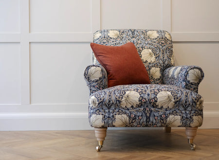 label:chair in Morris & Co Pimpernel Indigo 